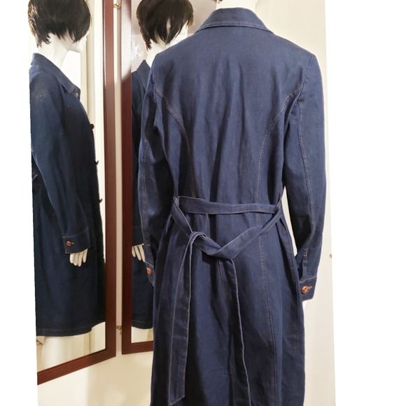 Denim Jeans Trench Coat Size M - Picture 4 of 6